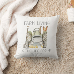 Coussin La vie à la ferme est la vie qu'il me faut Aquarel
