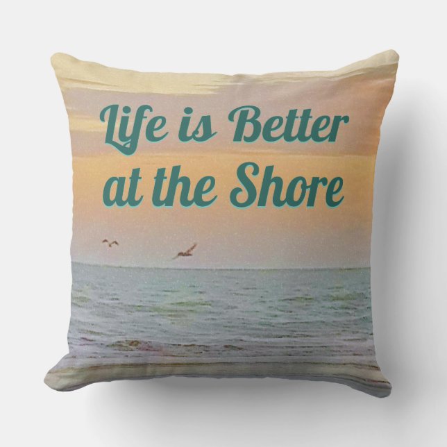 Coussin La vie à l'oreiller de la rive (Recto)
