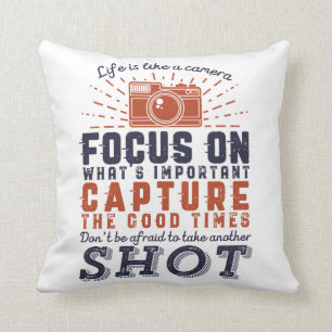Coussin La Vie, C'Est Comme Une Citation De Photographe De