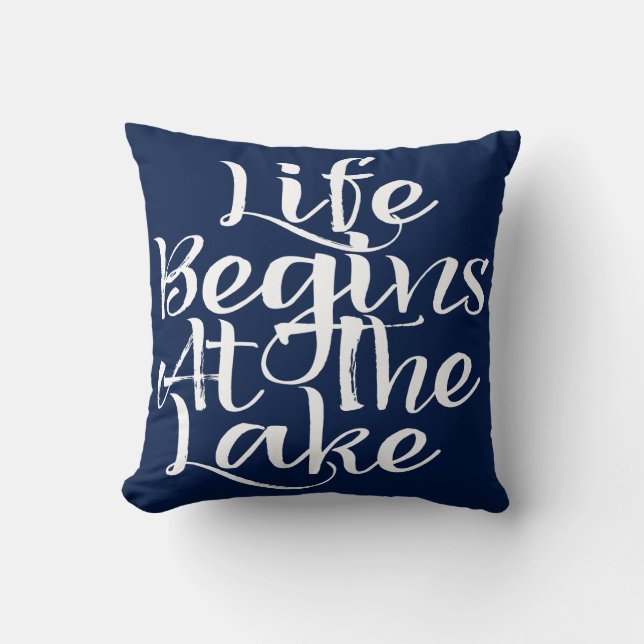 Coussin La Vie Commence Au Lac (Recto)