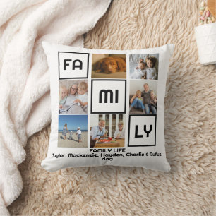 Coussin La vie de famille 7 Photos et Texte personnalisé