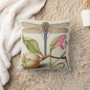 Coussin La vie du jardin, Libellule, Poire, Œillet et Inse