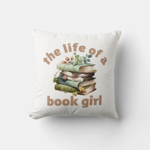 Coussin La Vie d'une Fille de Livre