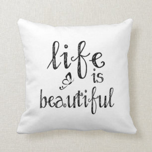 Coussin La vie est beau carreau