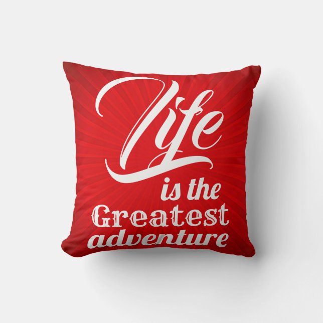 Coussin La vie est la plus grande aventure (Recto)