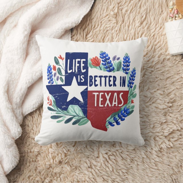 Coussin La Vie Est Meilleure Au Texas (Couverture)