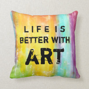 Coussin La vie est meilleure avec l'art