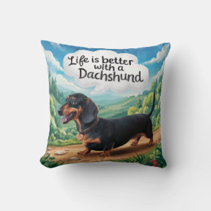 Coussin La Vie Est Meilleure Avec Un Dachshund