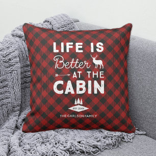 Coussin La vie est meilleure chez la famille Cabine Buffal