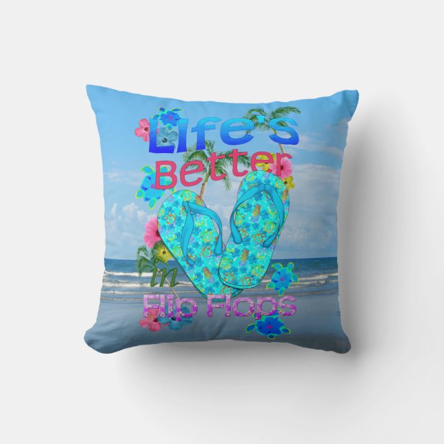 Coussin La vie est meilleure dans des bascules (Recto)
