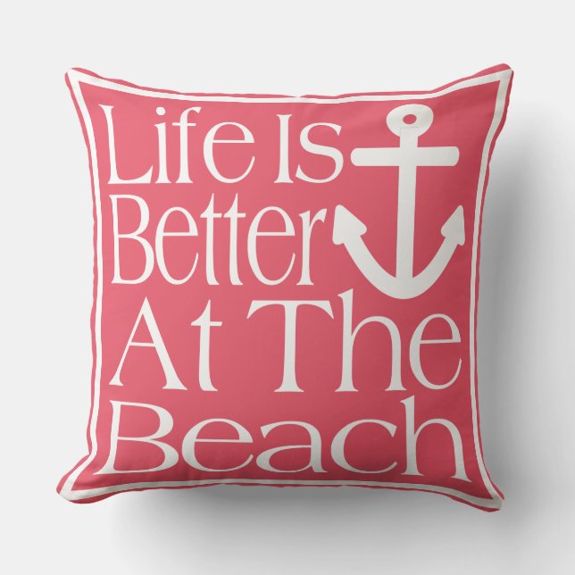 Coussin La Vie Est Mieux À La Plage (Recto)