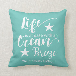 Coussin La vie est tranquille avec une brise océanique - T