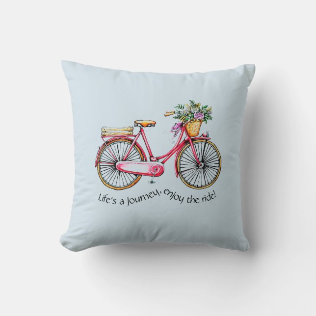 Coussin La vie est un voyage, apprécient le tour - (Recto)