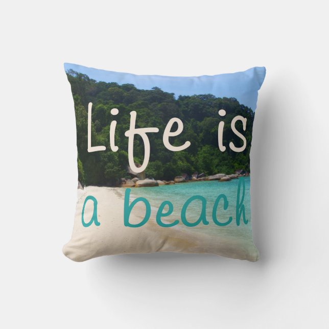 Coussin La vie est une plage (Recto)