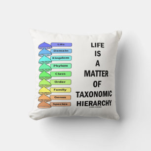 Coussin La vie est une question de hiérarchie taxonomique