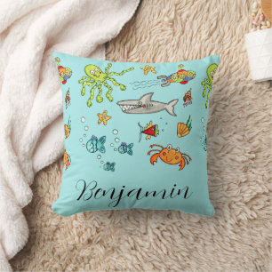 Coussin La vie marine personnalisée sous la mer