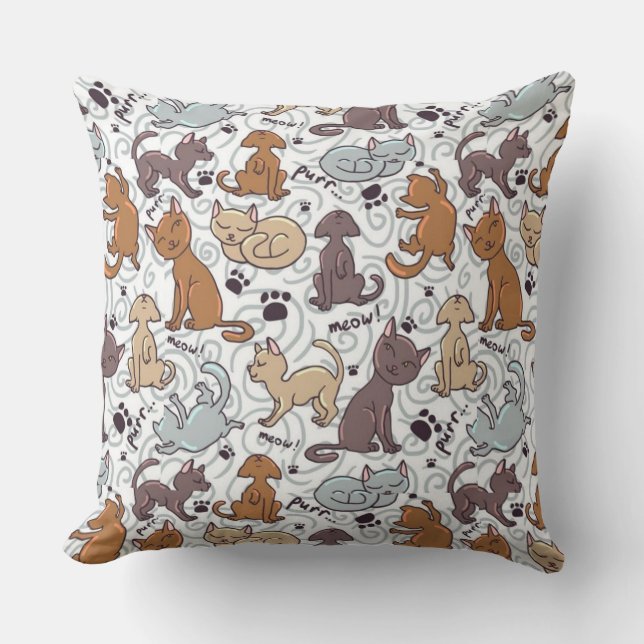 Coussin La vie quotidienne des chats (Recto)