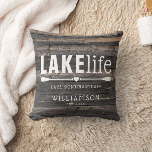 Coussin La vie rustique au bord du lac en pagaie