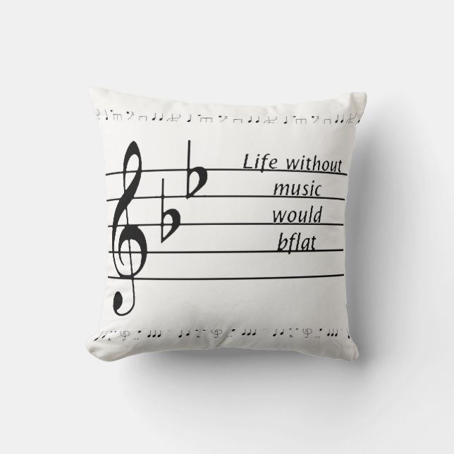 Coussin "La vie sans musique serait ♭" (Recto)