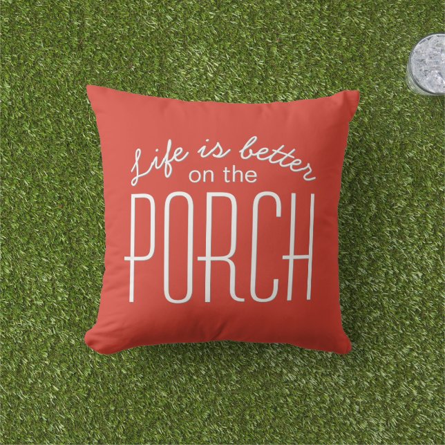 Coussin La vie sur la véranda est meilleure Citation Décor (Herbe)