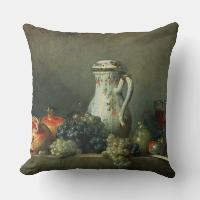 Coussin La vie toujours avec des raisins et les grenades, (Recto)