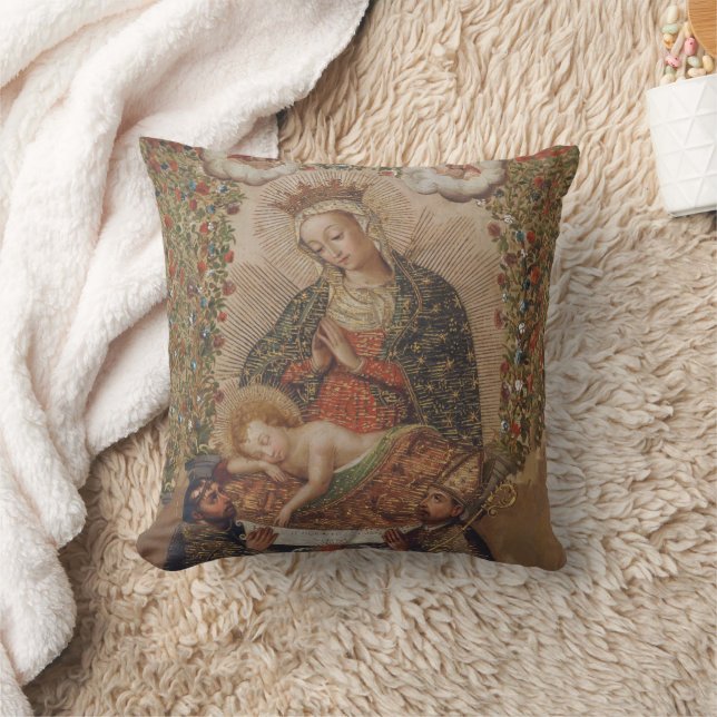 Coussin La Vierge adorant le Christ Enfant Noël (Couverture)