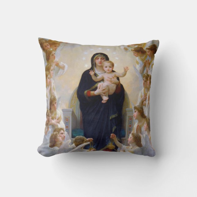 Coussin La Vierge aux Anges, Bouguereau (Recto)