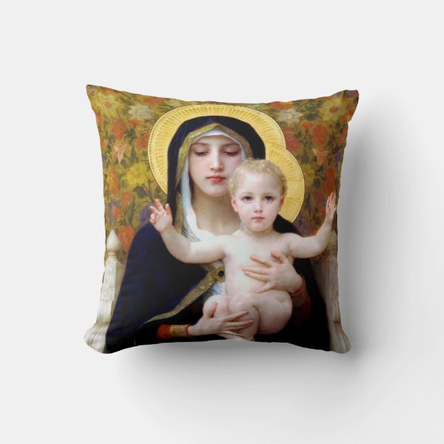 Coussin La Vierge de la Lily, Bouguereau (Recto)