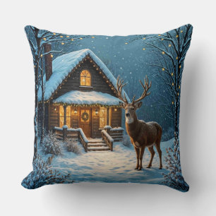 Coussin La visite de Noël enneigée de Big Buck