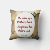 Coussin La Voix d'une mère pleure le coeur (Verso)