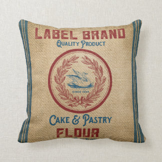 Coussin La volaille vintage de toile de jute Flour le sac