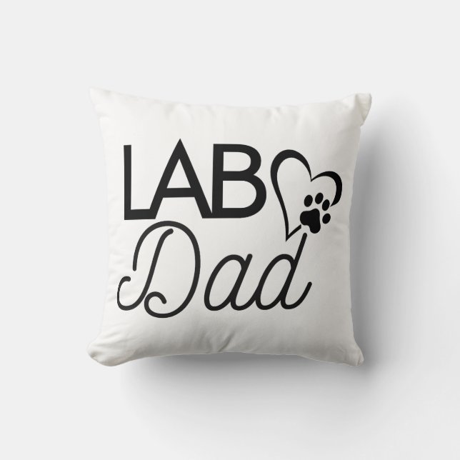 Coussin "Lab Papa" Carré Jeu d'oreiller (Recto)