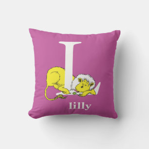 Coussin L'ABC de Dr Seuss : Lettre L - Blanc Ajoutez vot