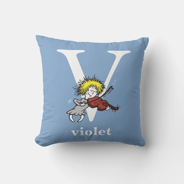 Coussin L'ABC de Dr Seuss : Lettre V - Blanc | Ajoutez vot (Recto)