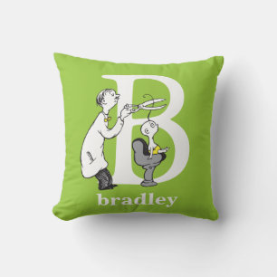 Coussin L'ABC du Dr Seuss : Lettre B - Blanc Ajoutez vot