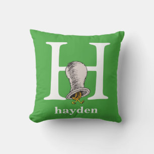 Coussin L'ABC du Dr Seuss : Lettre H - Blanc Ajoutez vot