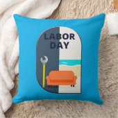 Coussin Labor Day Minimal Worker Relax Design (Couverture)