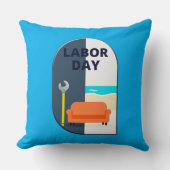 Coussin Labor Day Minimal Worker Relax Design (Recto)