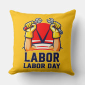 Coussin Labor Day Strong Worker Pride Illustration (Recto)