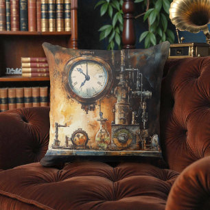 Coussin Laboratoire d'horlogerie steampunk victorien