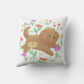 Coussin Labradoodle avec fleurs Illustration (Verso)