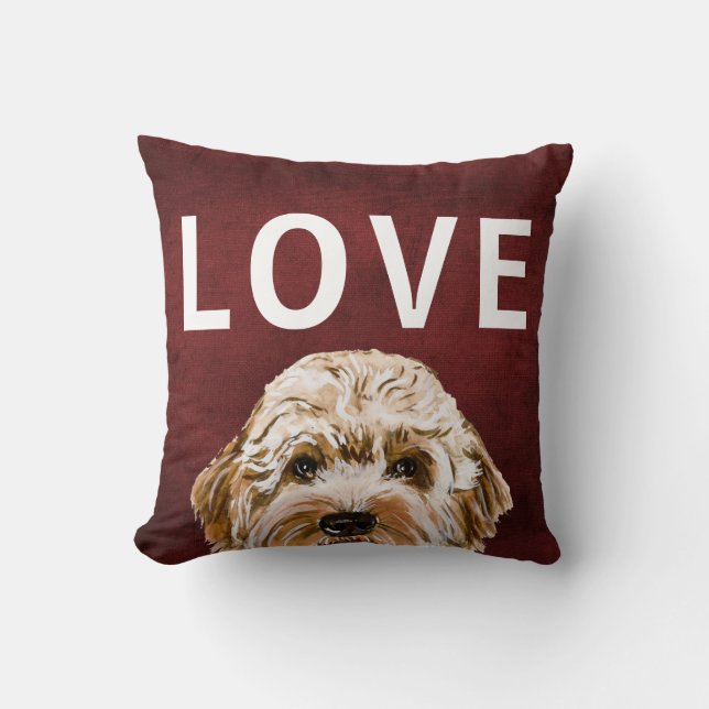 Coussin Labradoodle Saint-Valentin Jeu d'oreiller (Recto)