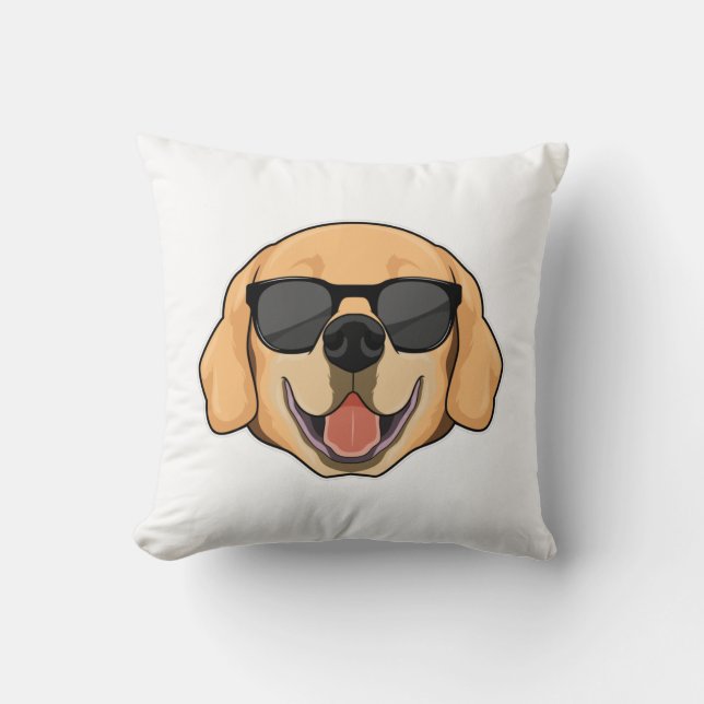 Coussin Labrador avec lunettes de soleil (Recto)