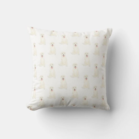 Coussin Labrador (blanc) (Recto)