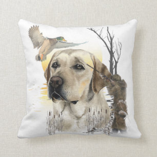 Coussin Labrador, canard de chasse tapisserie tesson d'imp