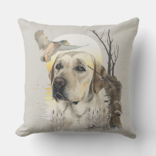 Coussin Labrador, chasse aux canards