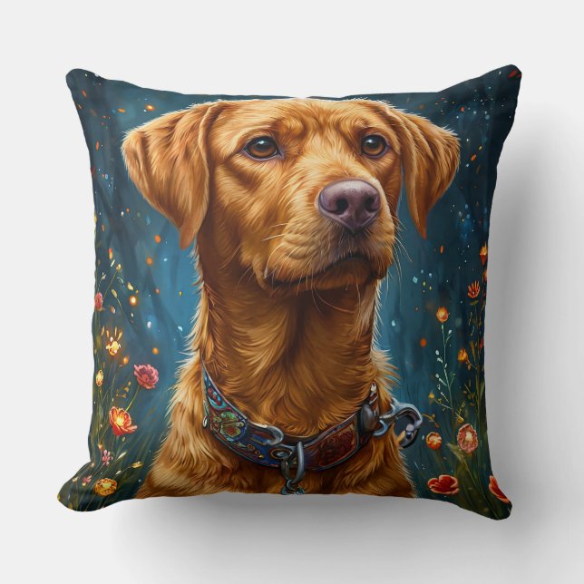 Coussin Labrador de Noël (Recto)