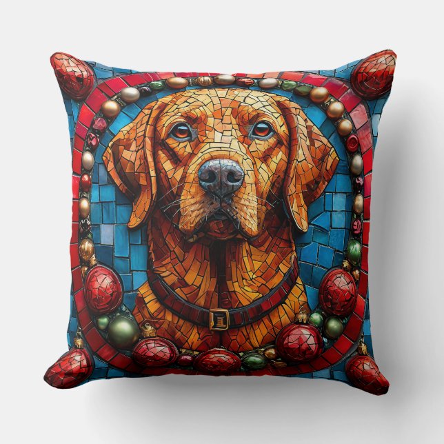 Coussin labrador de Noël chien (Recto)