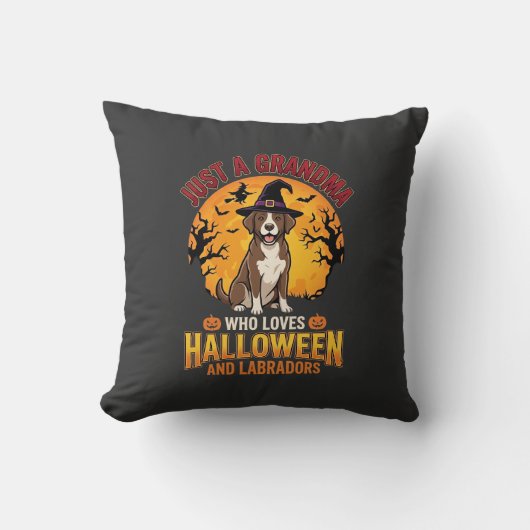 Coussin Labrador Halloween Grand-mère Conception de chien_ (Recto)