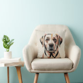Coussin Labrador Patchwork Confortable Neutre Chaud (Chaise)